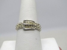 Vintage Sterling Silver Belt Ring,Filigree, Sz. 9, Signed NV