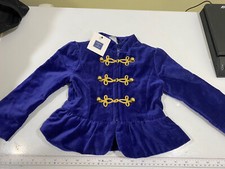 NWT Janie and Jack Royal Blue Purple Holiday Jacket Gold Embellishments 18-24mo