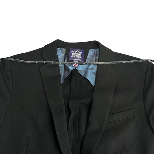 The Savile Row Fairfax Mens 42L Brit Skinny Black Notch Vent Blazer Suit Jacket - Picture 6 of 10