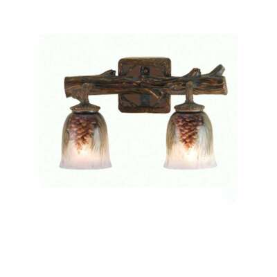 Meyda Lighting 16'W Northwoods Pinecone 2 Lt Hand Painted Wall Sconce - 49521