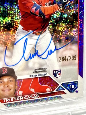 Triston Casas - 2022 Topps Chrome- Purple Speckle Refractor Auto 