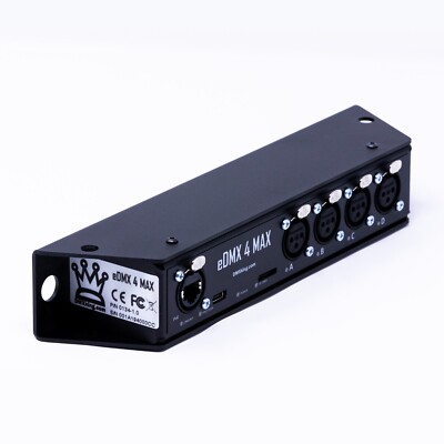 DMXking eDMX4 MAX   Ethernet ArtNet/sACN to DMX Controller 4 Universes [3-Pin]