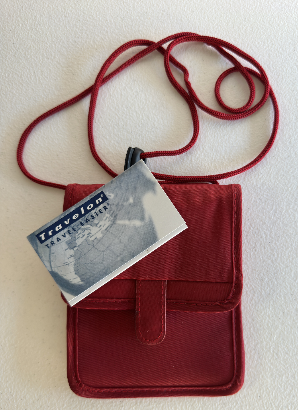 Secure Red Travelon Passport Neck Pouch for Tickets ID Cards  -image