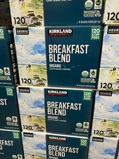 Kirkland Signature Breakfast Blend Organic Light-Roast Coffee K-Cup 120 Pod FRE.