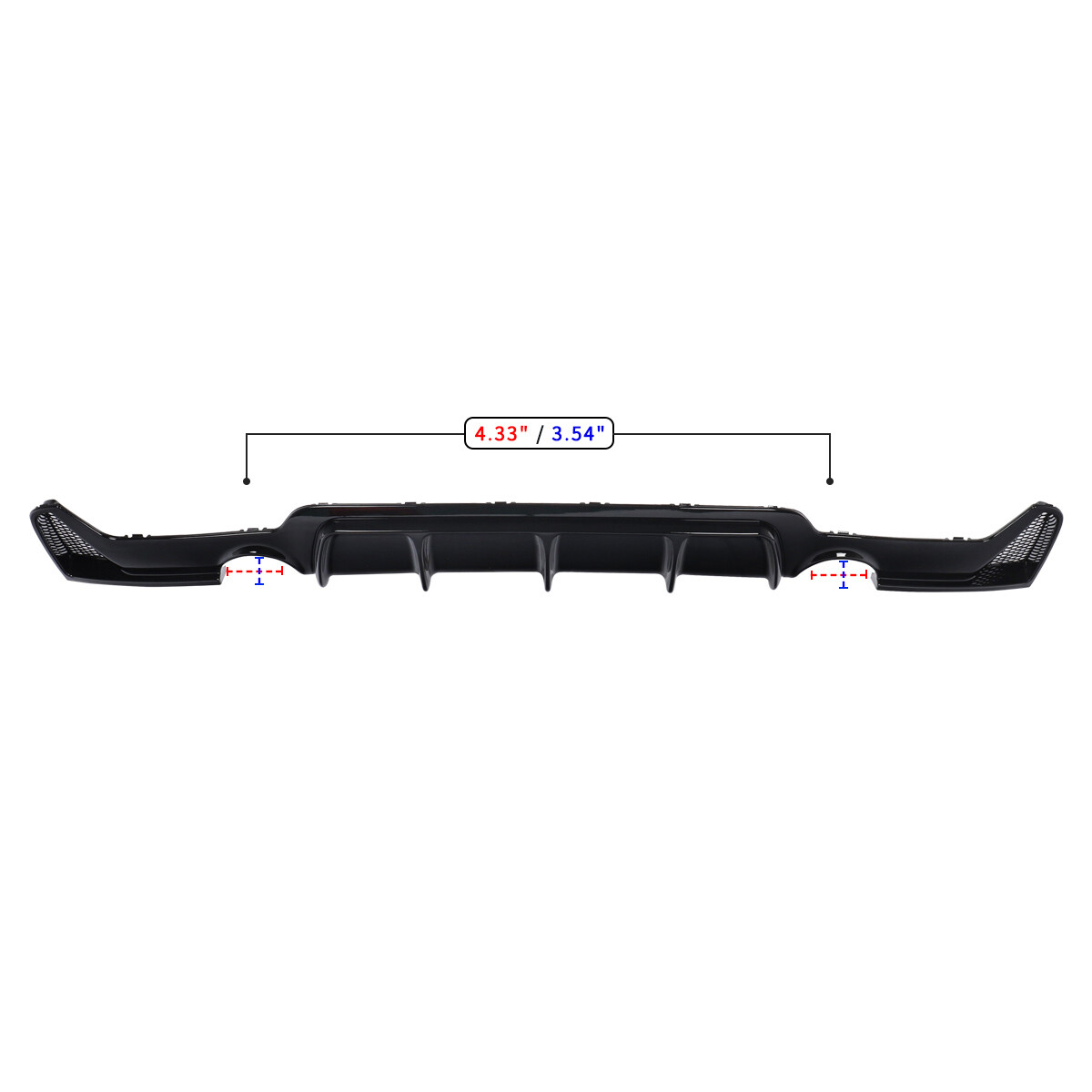 Diffusore Posteriore Per BMW Serie 4 F32/F33/F36 (dal 10/2013) In ABS Nero Opaco. Look Performance Per 435, Con Doppia Uscita. Verniciabile, Kit Montaggio Incluso.