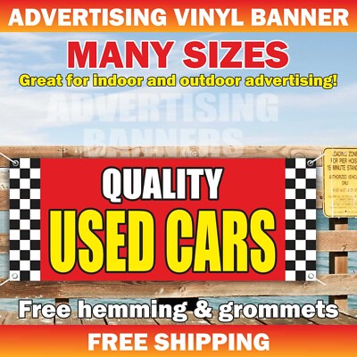 QUALITY USED CARS Advertising Banner Vinyl Mesh Sign dealer auto service credit