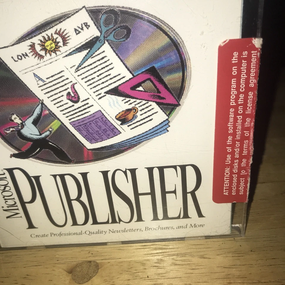 Microsoft Publisher Version 2.0 (1994) Vintage Software Case, Cert. Of Auth Incl - Image 3 of 4