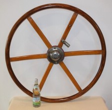 großes STEUERRAD Ø 100cm Holz & Metall maritimes Original Deko Schiff Meer