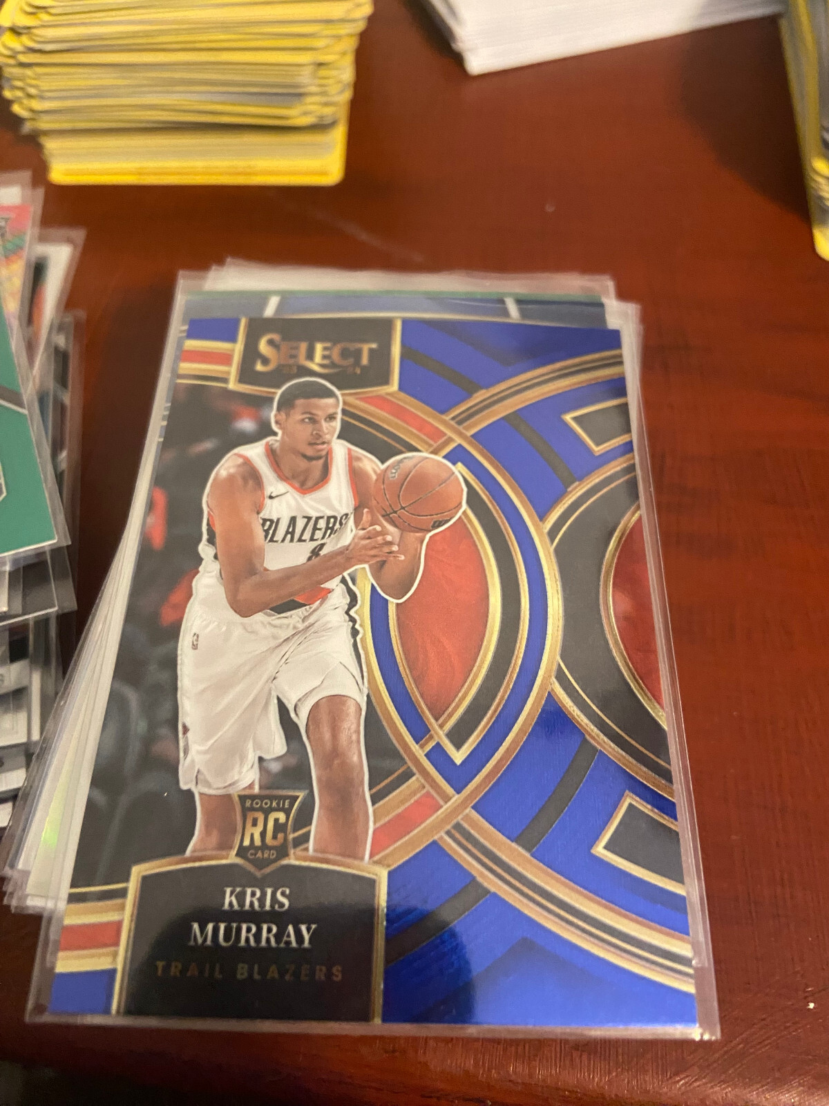 2023-24 Panini Select - Premier Level Blue Prizm #120 Kris Murray (RC) PORTLAND