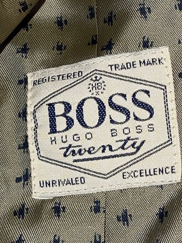 Mens VTG Hugo Boss Twenty Italy Green Wool Angora Sport Coat Blazer Jacket 42L - Picture 7 of 11