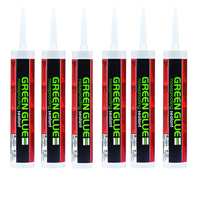 Green Glue Noiseproofing Sealant 6 Tubes (28 Oz) + Cleanup Wipes Included