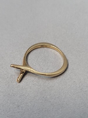 14k Yellow Gold 2 Prong Setting Size 5.75 Signed FR 1.96g No Stone