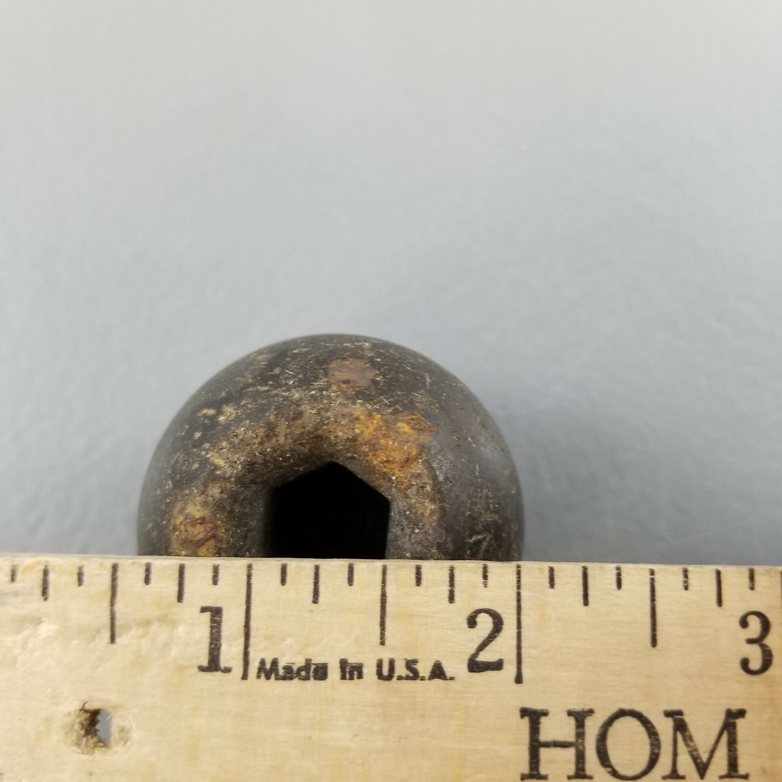 Vintage Gear Shift Knob Black 1 3/4" Shifter Hexagonal Insert Hole Ball