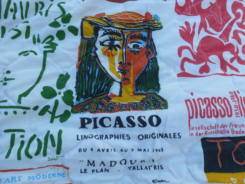 Colcha de Colección PABLO PICASSO Exposiciones Impresión Años 50-60 104x99 Pacific Home Fashi Foto 2 de 4