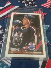 JEFF BEUKEBOOM 1991-92 TOPPS Autographed Signed AUTO HOCKEY Card 284 OILERS