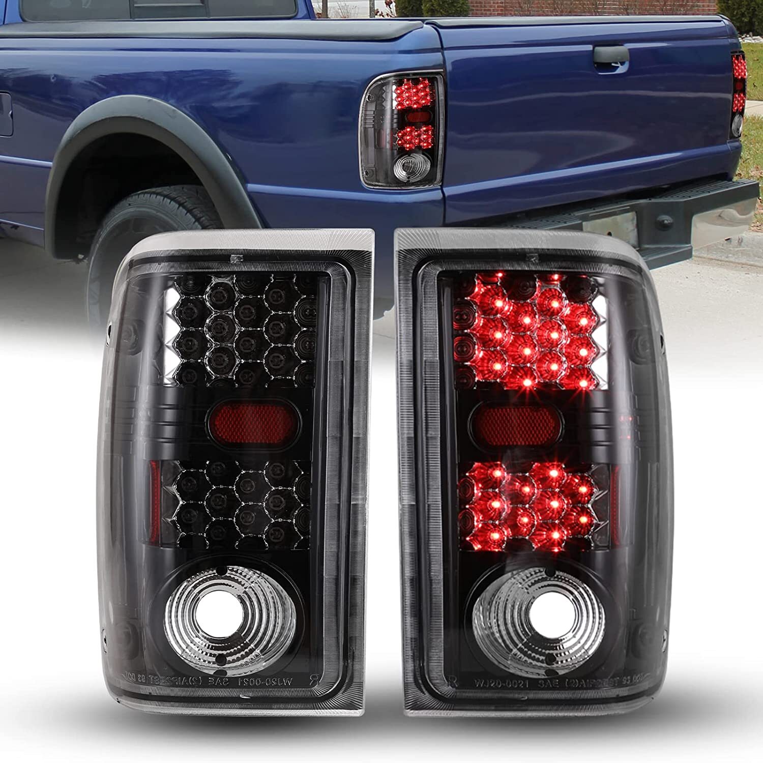 LED Tail Lights Assembly For 2001-2005 Ford Ranger Clear Replacement ...