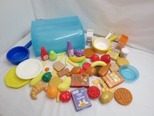 KITCHEN PLAY FOOD 66 PIECES PRESCHOOL BREAD BOX PLAY FOOD POTS