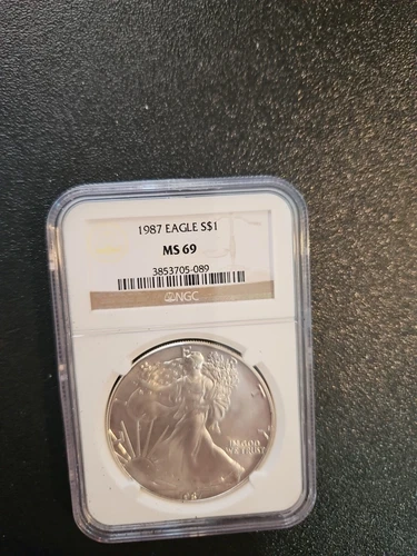 1987 1 oz Silver American Eagle MS69 NGC