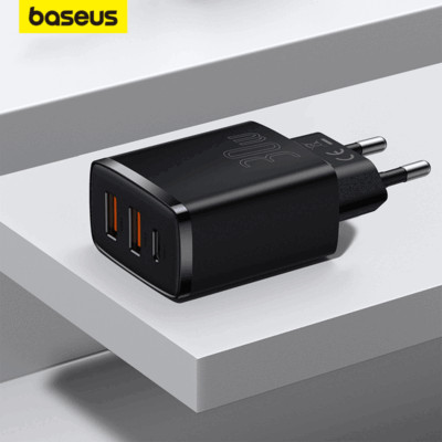 Baseus 30W USB Type C Schnell Ladegerät Netzteil 3Port QC4.0 Schnellladung