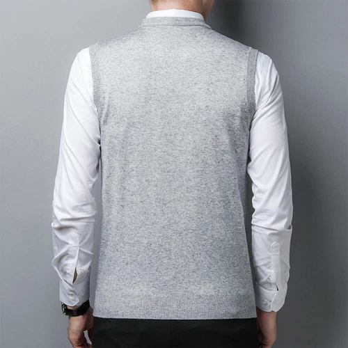 Suéter Chaleco Para Hombres Cuello Redondo Otoño Tejido Camisetas sin Mangas Pullover - Imagen 10 de 42