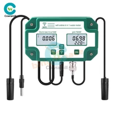 6-in-1 Multifunction PH/EC/TDS/SALT/Temp Water Quality Tester Wifi APP Control