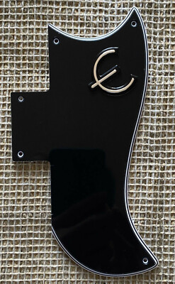 For 4-Ply Gibson SG  61 Reissue Style Guitar Pickguard & E Logo,Black