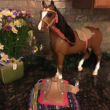 our generation white hair play horse 50cm