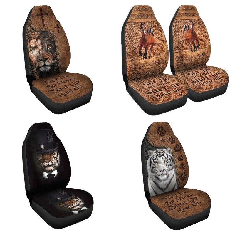 Pet-Friendly Full Cover Car Seat Protector with Fun Animal Prints for Dogs  