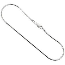 Sterling Silver 2 mm Round Snake Chain Necklace or Bracelet, Made in Italy
