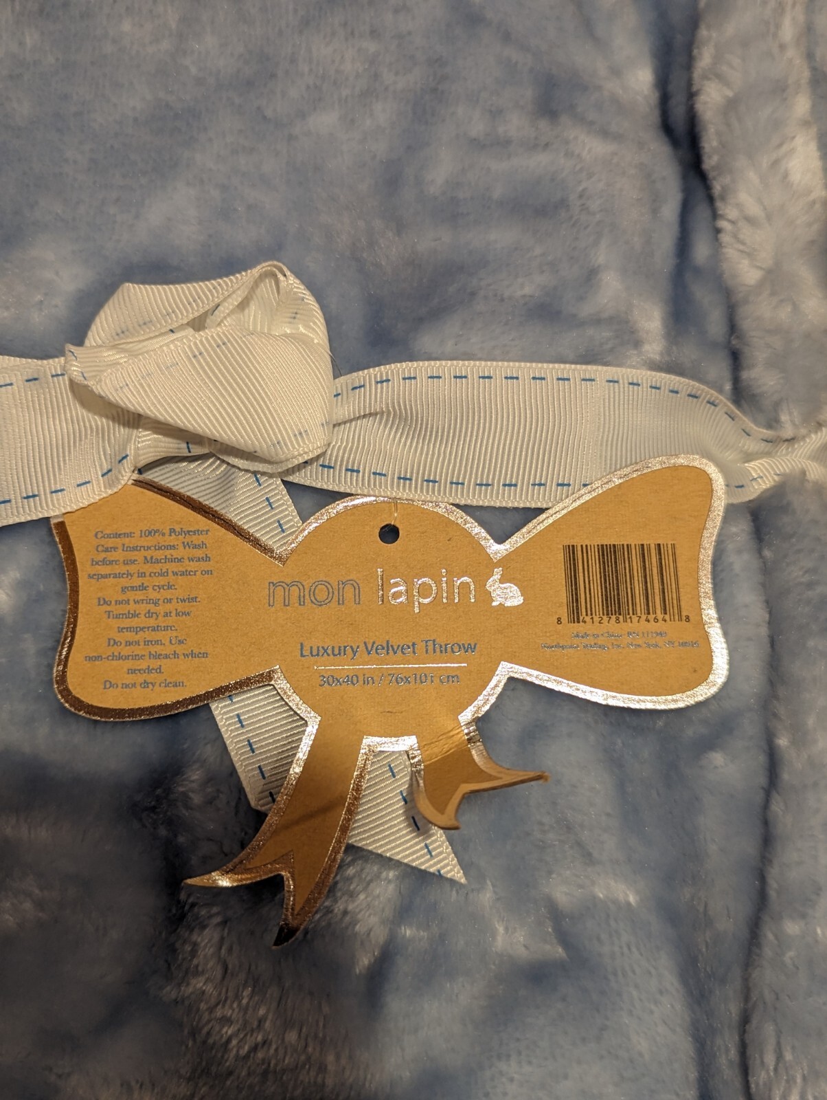 Mon Lapin Luxury Velvet Baby Boys Blanket Blue 30x40 841278174648 eBay