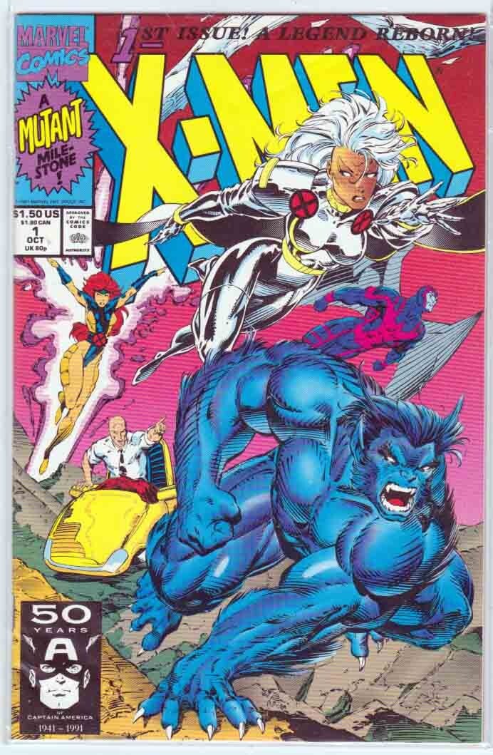 X-Men #1 (1991) Jim Lee Cover / Archangel, Beast, Jean Grey