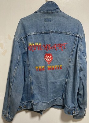 2XL Men's Vintage Lee Dungarees EVIL HEART , THE MOVIE Denim Trucker Jacket.