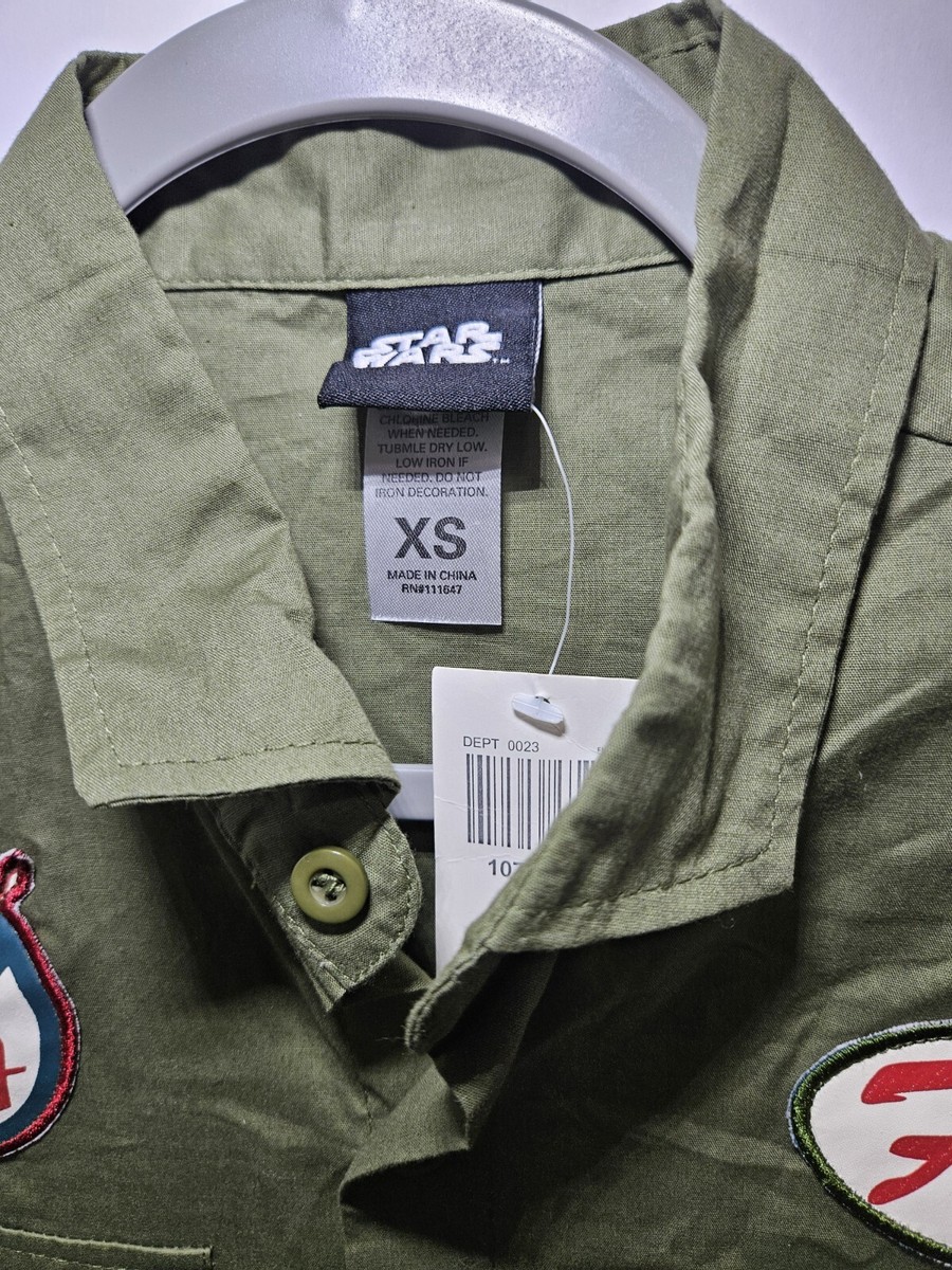 Hot Topic Boba Fett Garage Button Up Green Shirt XS Star Wars | eBay