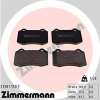 Zimmermann 21381.150.1 Bremsbelagsatz, Scheibenbremse FüR Cadillac CitroËN