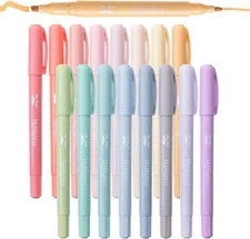 Mr. Pen- Dual Tip Highlighters, Morandi Colors, 16 Pack, Fine & Chisel Tip