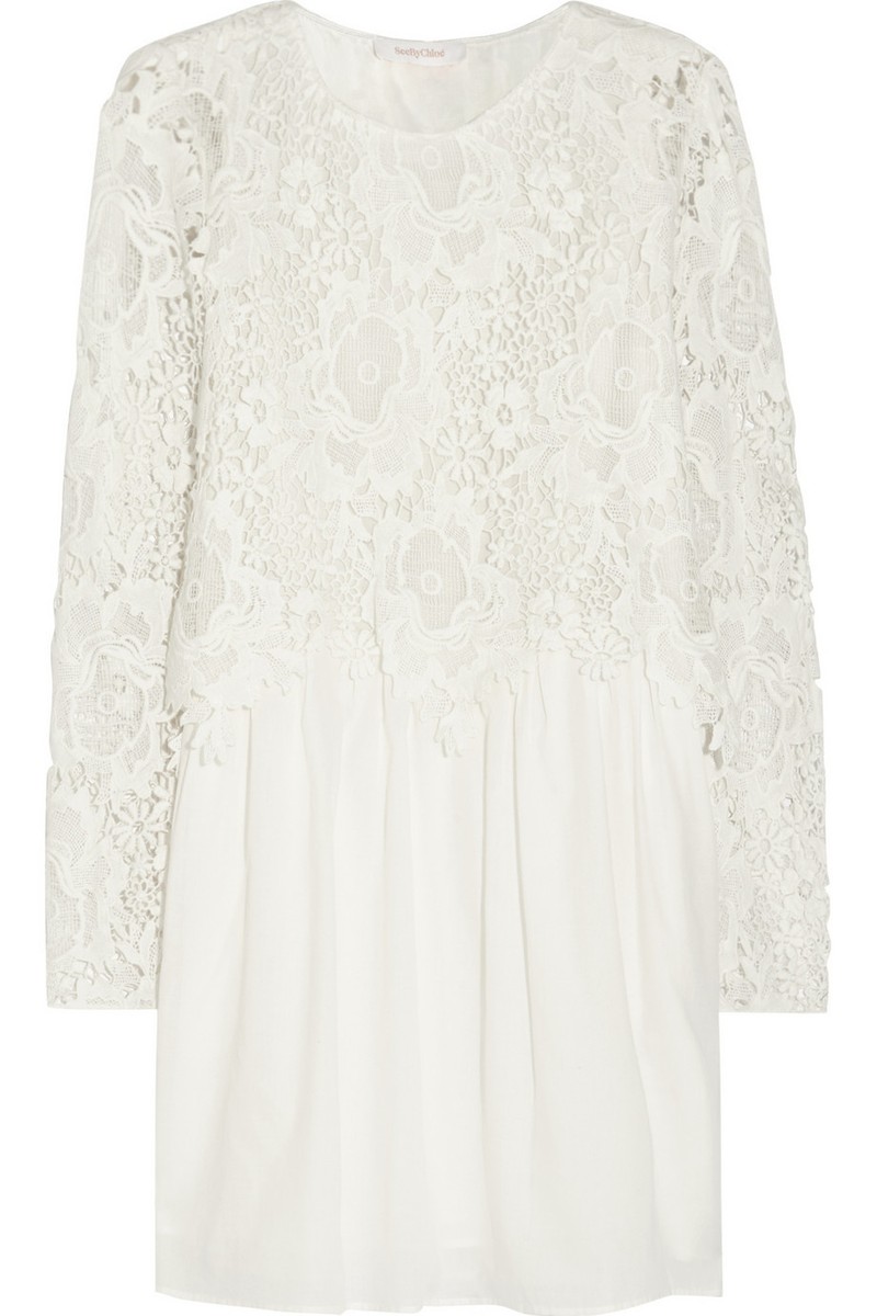 Okinawa Prefecture Ganni Jerome Lace Dress Boxy Lace Mini Dress  D Rococo