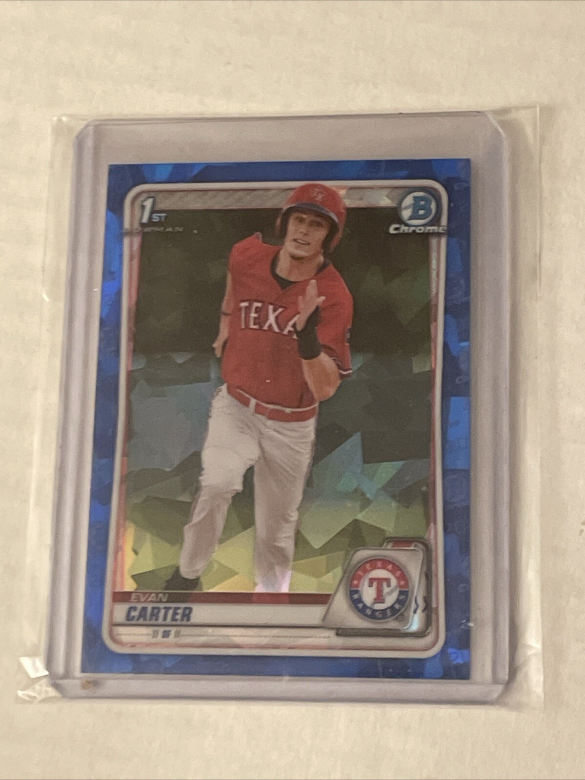 2020 Bowman Draft Sapphire Edition Evan Carter #BD-126 Texas Rangers