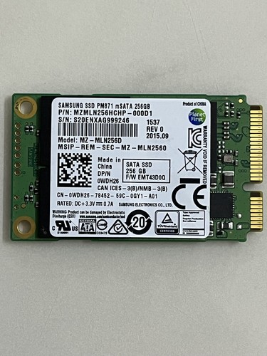 Samsung PM871 MZ-MLN256D mSATA 256GB SSD For Samsung Dell HP Lenovo Laptop - Picture 2 of 7