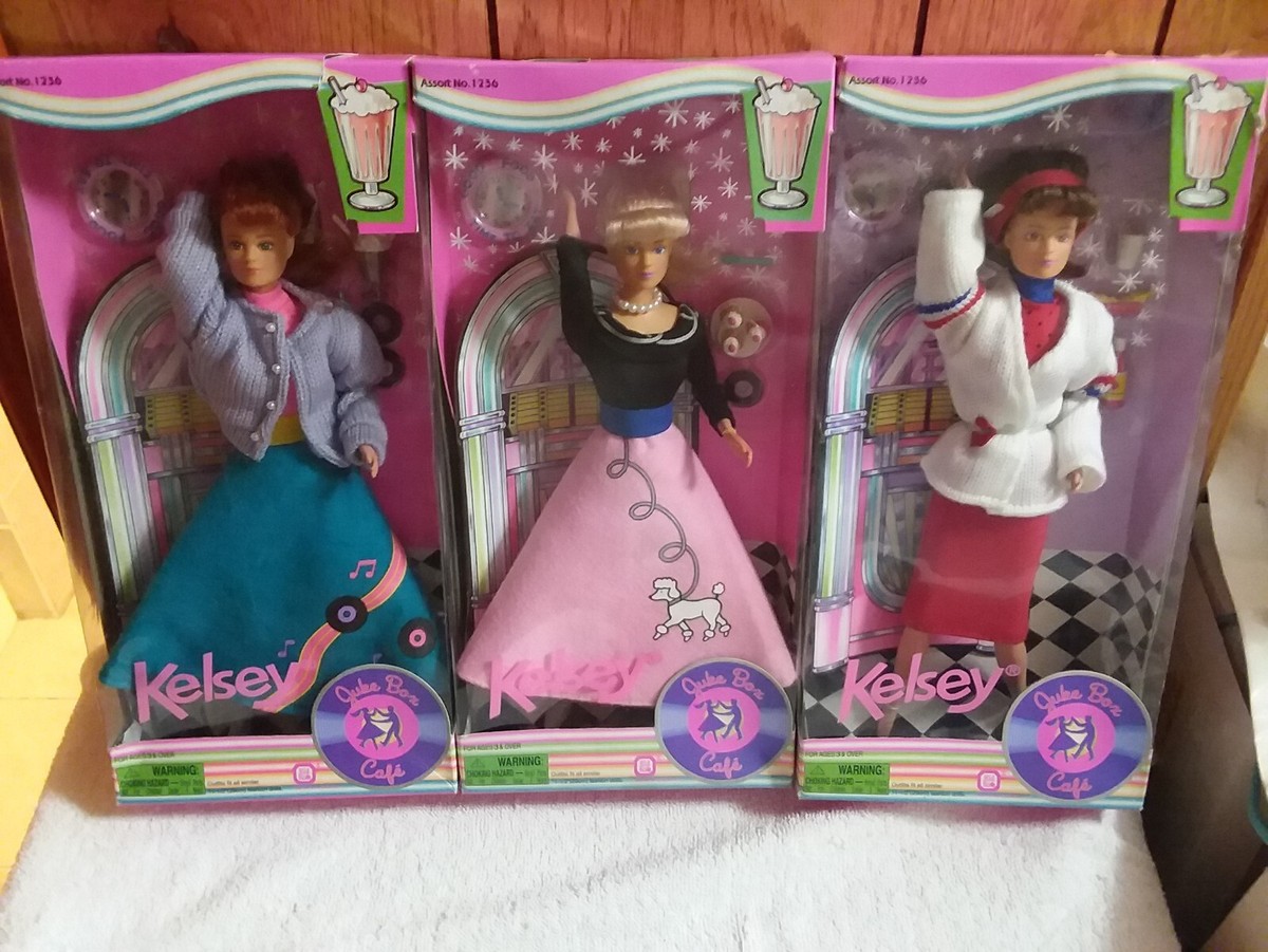 11845 RARE NRFB Vintage Kid Kore Juke Box Cafe Kelsey 3 Doll Set