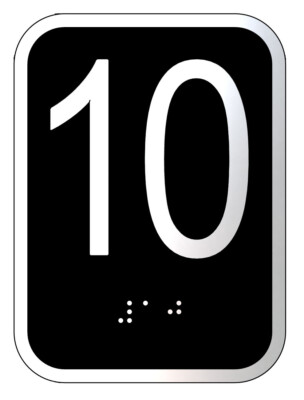Elevator floor number 10 sign - Elevator Jamb Plate 10 (3x4, cast-REF24-1027