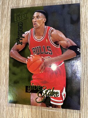 rare scottie pippen cards 1996-97 Scottie Pippen Fleer Metal #14 Chicago Bulls RARE! Classic Card