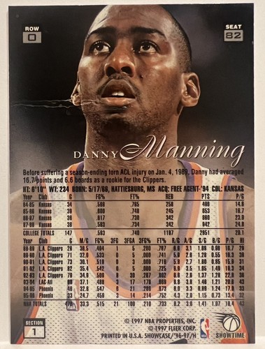 Danny Manning 1996 Flair Showcase Row 0 - Showtime Version #82 Suns MUST SEE - Picture 2 of 6