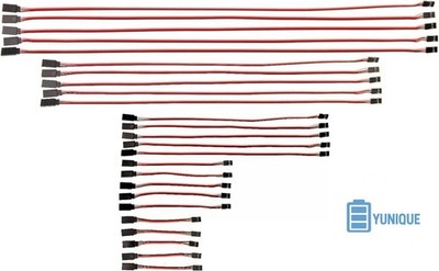 25er Set Servo Verlängerungskabel JR-Stecker 10-60cm für RC Flugzeuge Drohnen