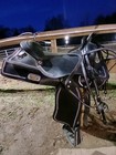 Black Leather 16 in Pleasure Trail Saddle Set with Parade Silver Studs  — photo 2