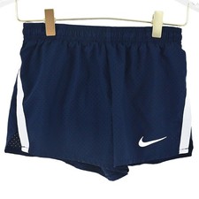 Nike Girls Medium Navy Blue Mesh Dri-FIT Running Shorts  Sporty Athleisure