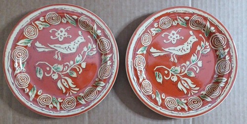 American Folk George Briard 2 Salad Dessert Bread Plates 7 1/2" Collector
