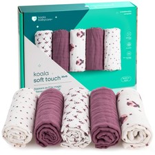 5 Pack 20"x10" Muslin Burp Cloths for Baby Boys and Girls - GOTS  Oeko-TEX C...