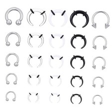 25pcs Septums Stretching Kit Acrylic Stainless Steel Septum Pincher Tapers