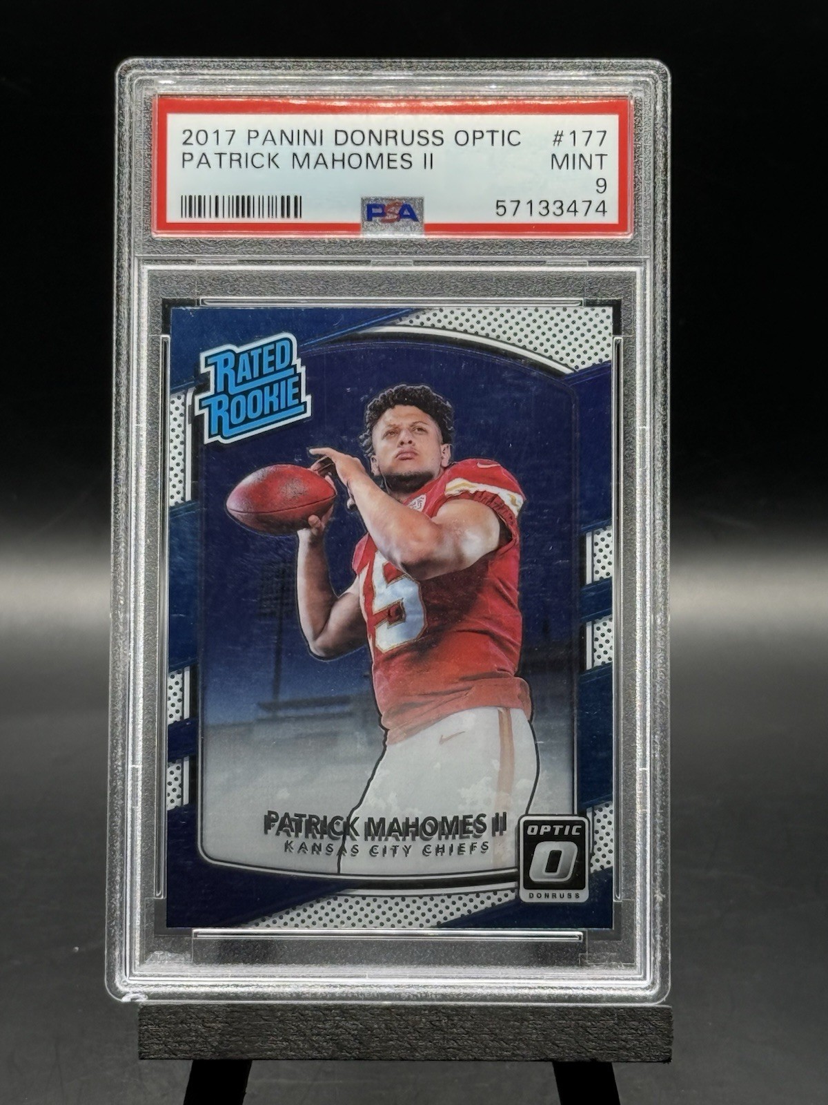 2017 Donruss Optic - Rated Rookie Patrick Mahomes II #177 (RC) - PSA 9 MINT