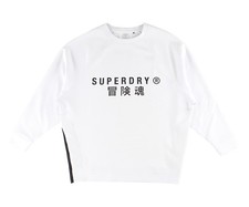 SUPERDRY Graphic Crew Womens Active Sweatshirts Size 10, Color: White/Black
